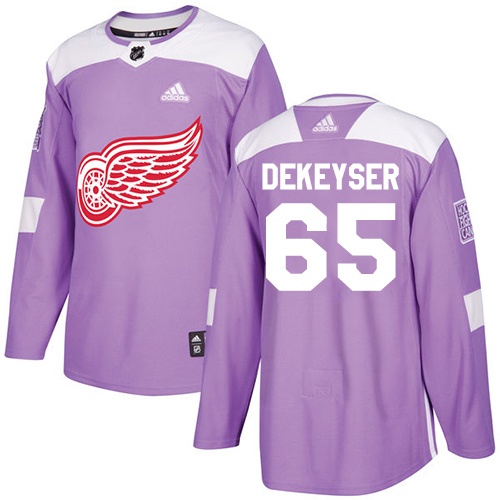 Adidas Red Wings #65 Danny DeKeyser Purple Authentic Fights Cancer Stitched NHL Jersey